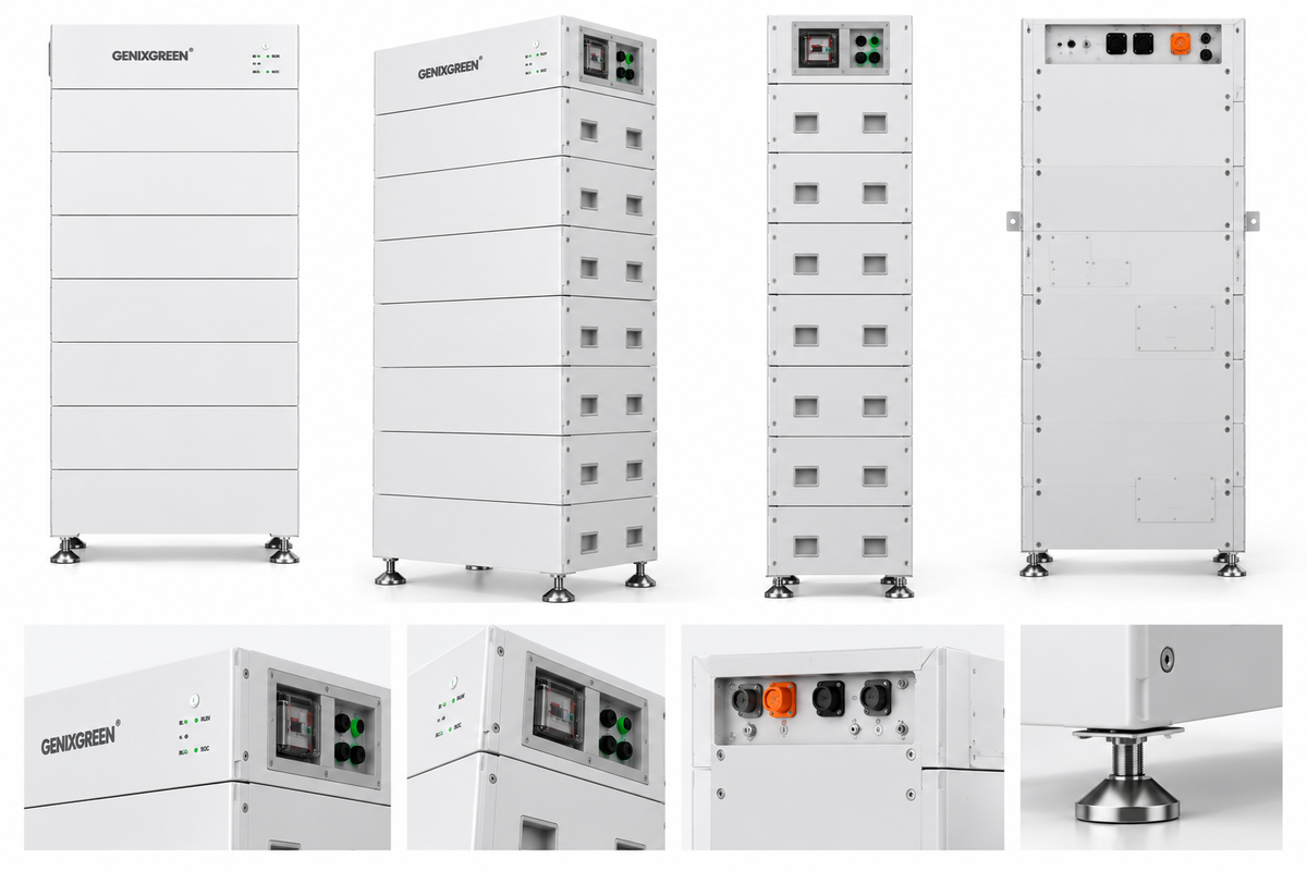 Baterie GenixGreen High Voltage LiFePO4 – Modulară 14,04–70,20 kWh, IP65