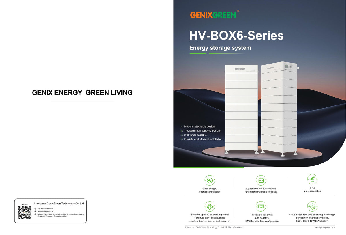 Baterie GenixGreen High Voltage LiFePO4 – Modulară 14,04–70,20 kWh, IP65